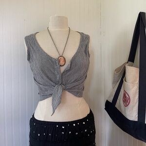 Vintage gingham button up tank